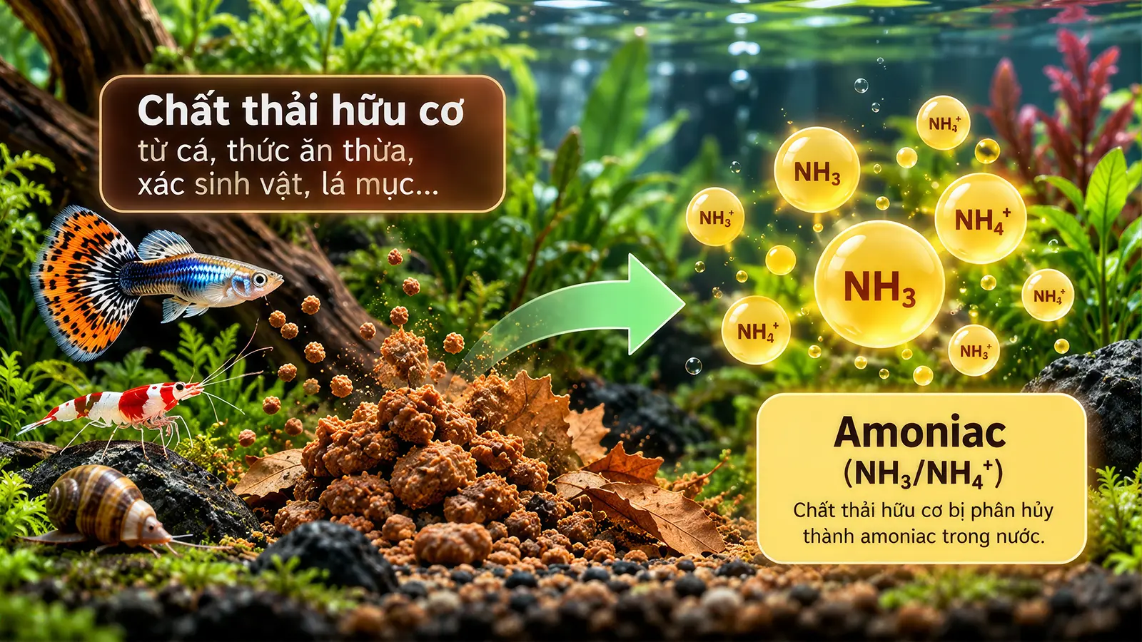 Chất thải của cá chuyển thành Amoniac